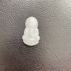 Kwan Yin Buddha white Jade Pendant Small kid size